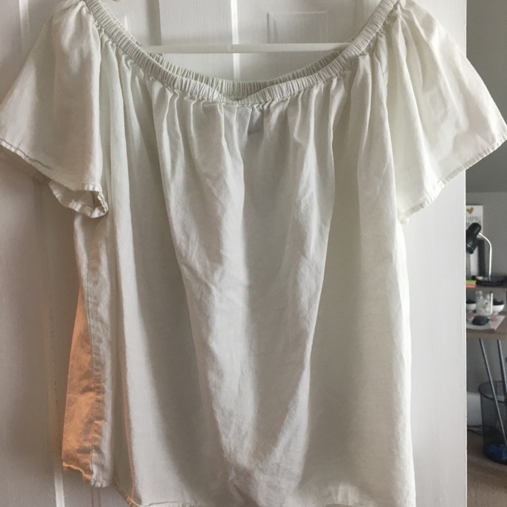 Off the shoulder white top